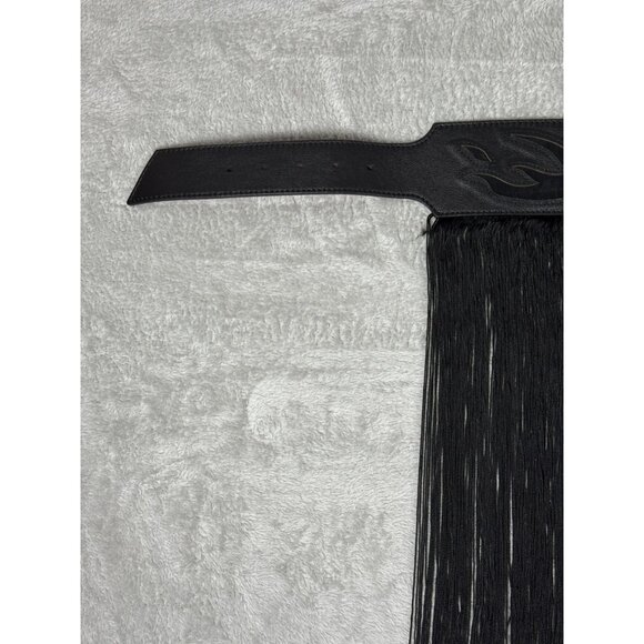 Kate Cate Western Style Calfskin Leather Belt With Fringe - Made In Italy - XS 2 main image 6